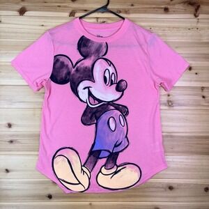 Disney Mickey Mouse Girls Large 11-13 Pink Short Sleeve Graphic Tee Shirt